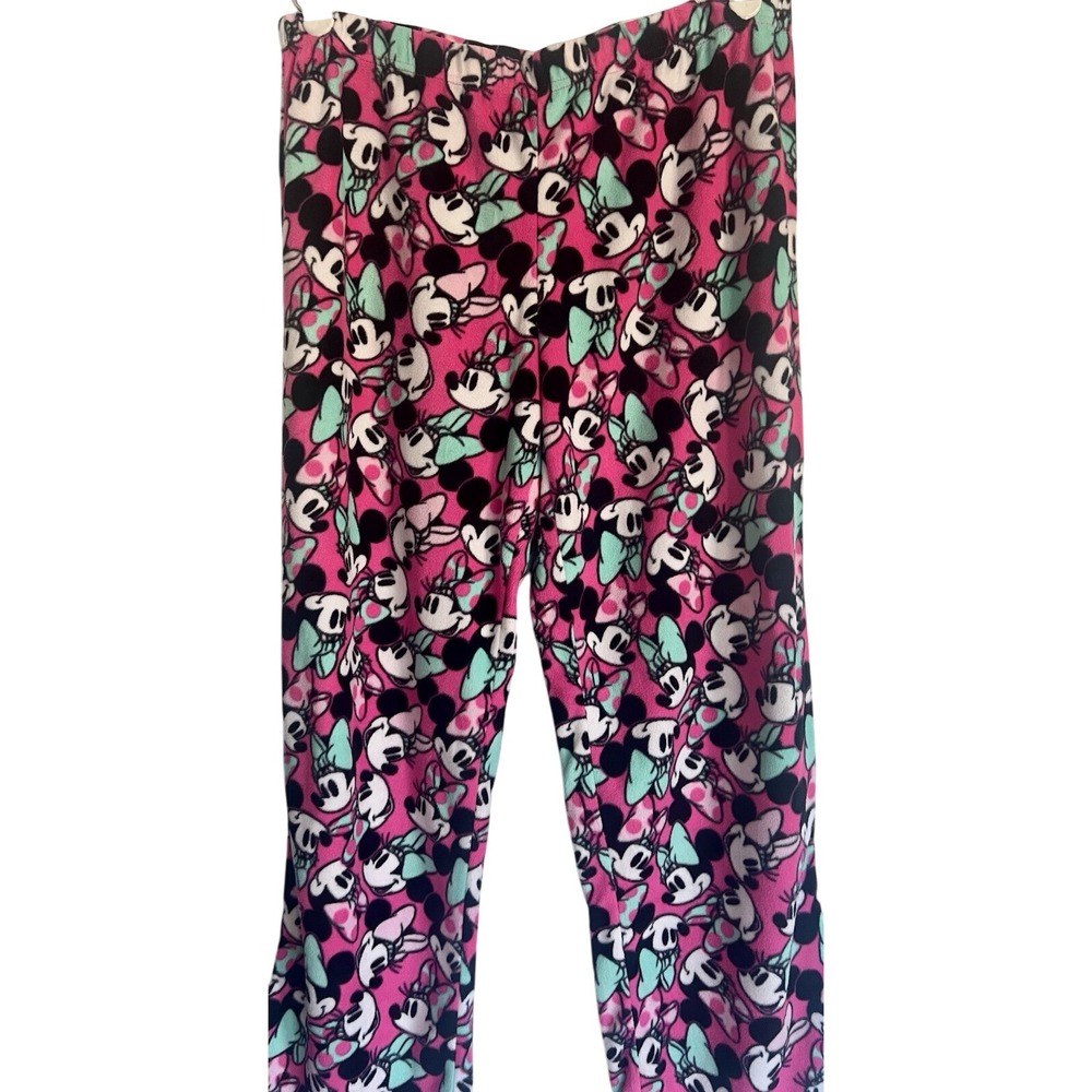 Disney Women's Minnie Mouse Flannel Pajama Pants Size L (12-14) Pink & Minnie
